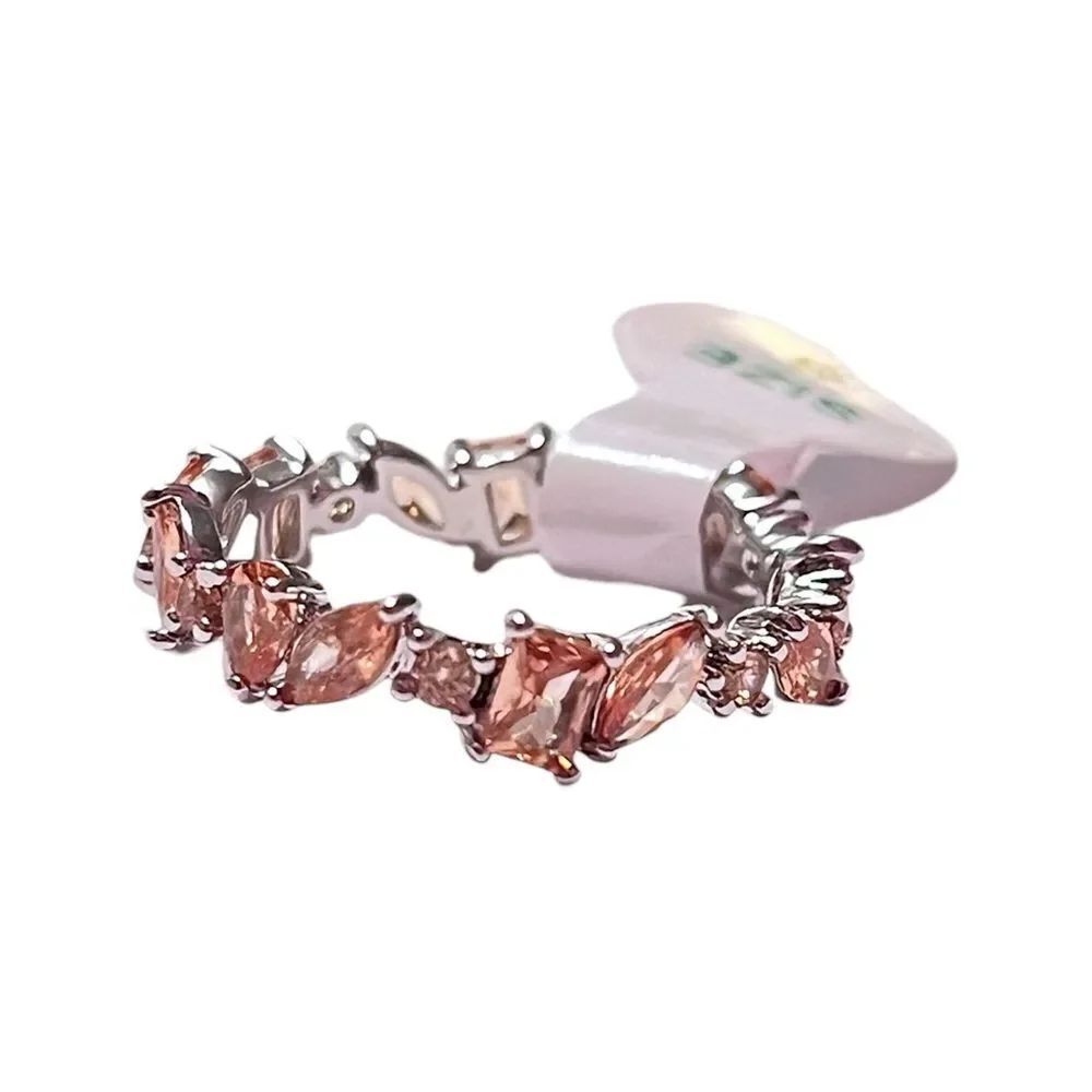 Bomb Party She’s A Classic Beauty Dark Smokey Topaz Rhodium Plated Ring Size 8